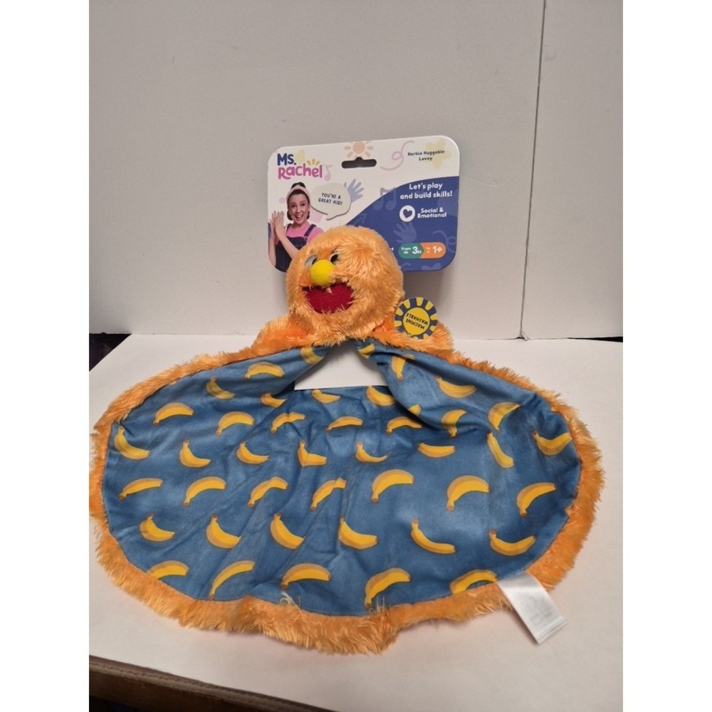 Ms Rachel Herbie Huggable Lovey Orange Bananas 2 Sided New By Gund Super Soft
